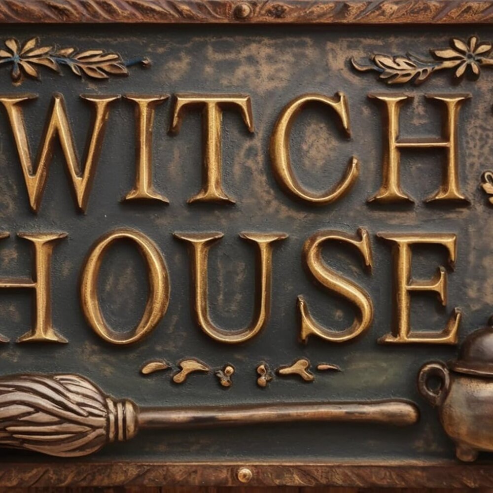 Witch House Vintage Metal Sign Decor Plaque 8x12 in Funny Retro Poster for Garag